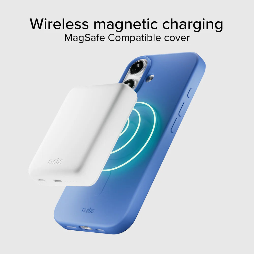 Magnetisches Laden mit MagSafe bei der blauen iPhone 17 Hülle