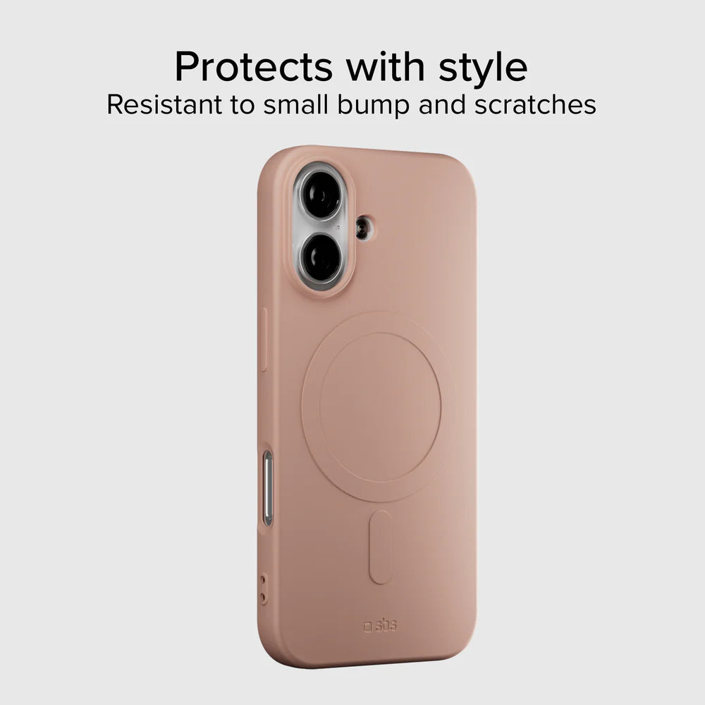 Rosa iPhone 17 Case mit integriertem MagSafe Magnetring