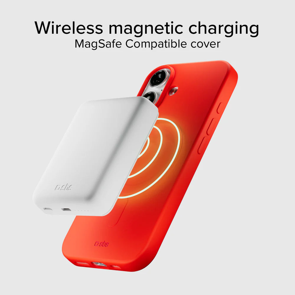 Magnetisches Laden mit MagSafe bei der roten iPhone 17 Hülle