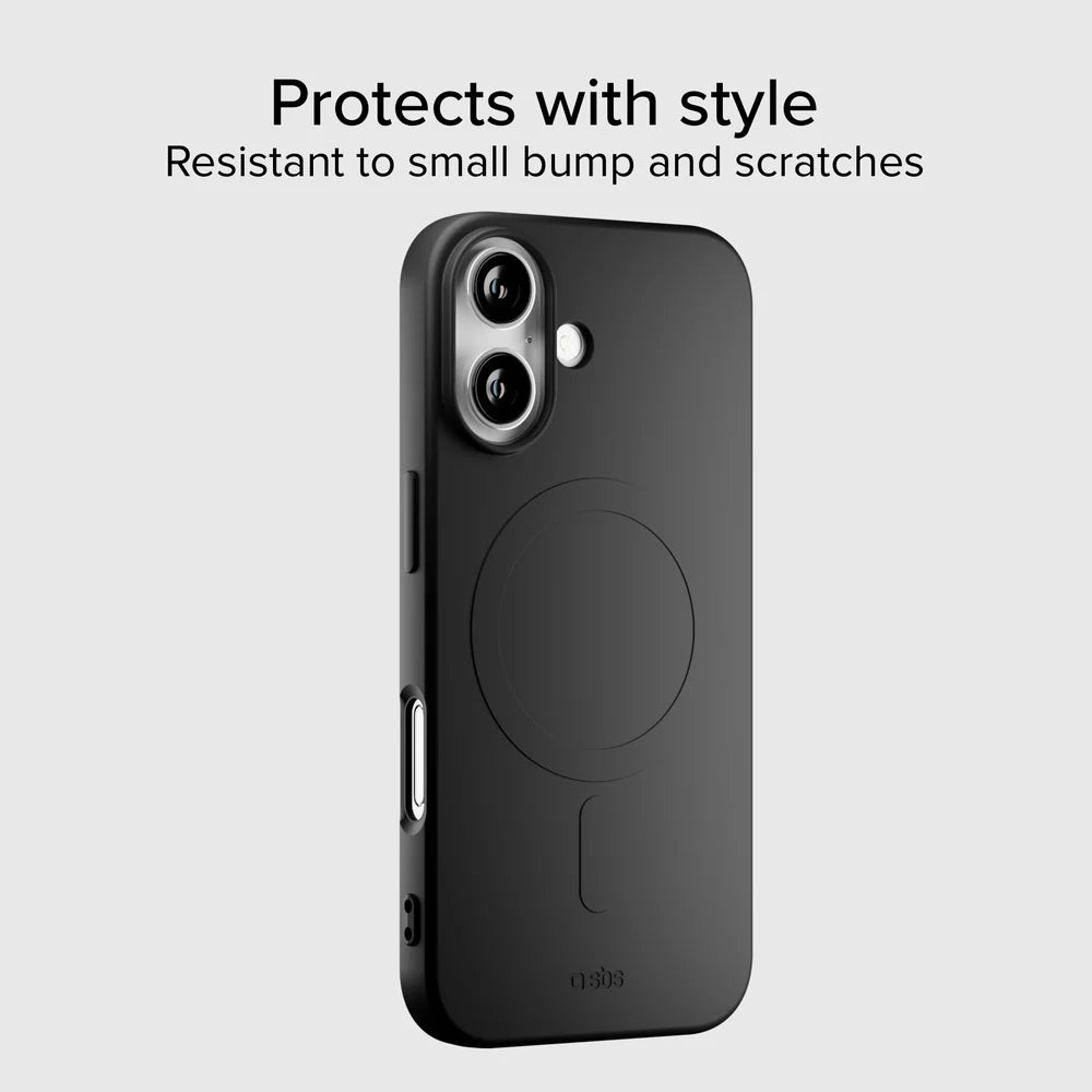 Schwarzes iPhone 17 Case mit integriertem MagSafe Magnetring