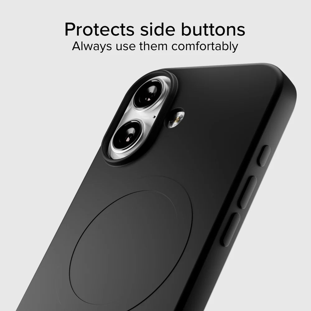 Kameraschutz der Instinct Mag Hülle für iPhone 17 in Schwarz