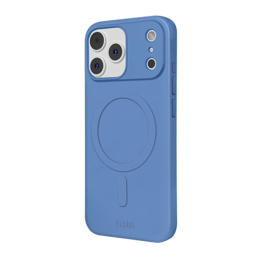 Rückansicht der iPhone 17 Pro Max Hülle Instinct Mag Blau mit integriertem Magnetring